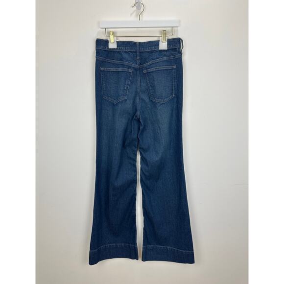 J. Crew Denim Trouser 1996 Semi Stretch High Rise Wide Leg Jean Blue US 27 NWT - Picture 4 of 13